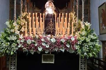 Los 8 pasos de la procesión del Viernes Santo, a punto en la Basílica de Telde (Foto TA)